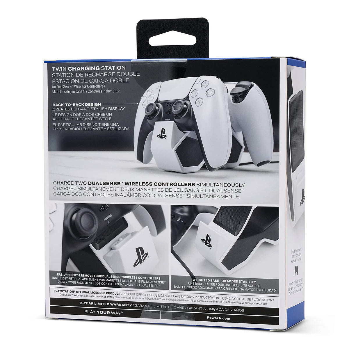 PowerA Twin Charging Station for Dualsense Wireless Controllers, Dualsense Controller Charging, Charge, Sony PlayStation, PS5, Officially Licensed - PlayStation 5