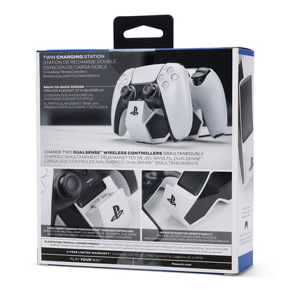 PowerA Twin Charging Station for Dualsense Wireless Controllers, Dualsense Controller Charging, Charge, Sony PlayStation, PS5, Officially Licensed - PlayStation 5