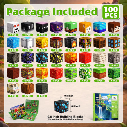 100PCS Magnetic Blocks, Toys Building Cubes Set Birthday Gifts for Kids 🍁 All In One Marketplace Canada