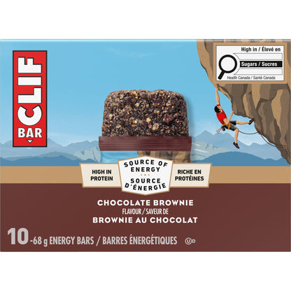 Clif Bar, Energy Bars, Chocolate Brownie, High Protein, 680 g (Pack of 10)