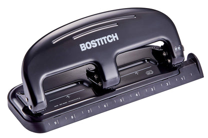 Bostitch Office EZ Squeeze 20 Sheet Standard 3 Hole Punch, Metal Construction, Silver/Black (HP20) Bostitch
