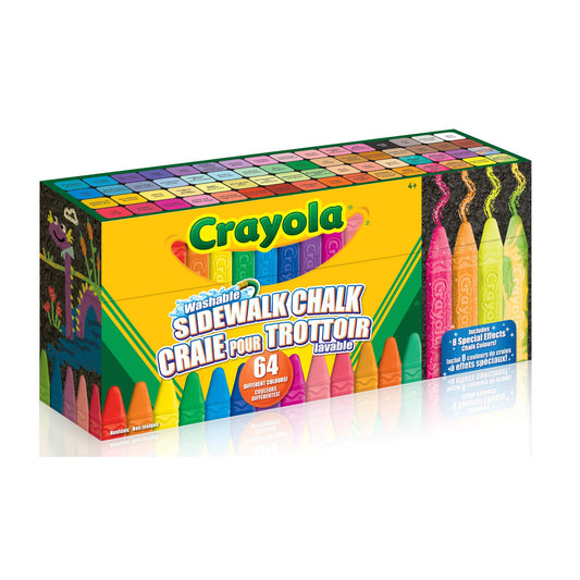 Crayola Ultimate Washable Chalk Collection (64ct), Bulk Outdoor Sidewalk Chalk for Kids, Outdoor Activities & Spring Crafts, Gifts for Kids