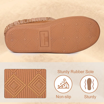FamilyFairy Women's Bootie Slippers Warm Winter Boots Camel, 7-8 🍁 All In One Marketplace Canada