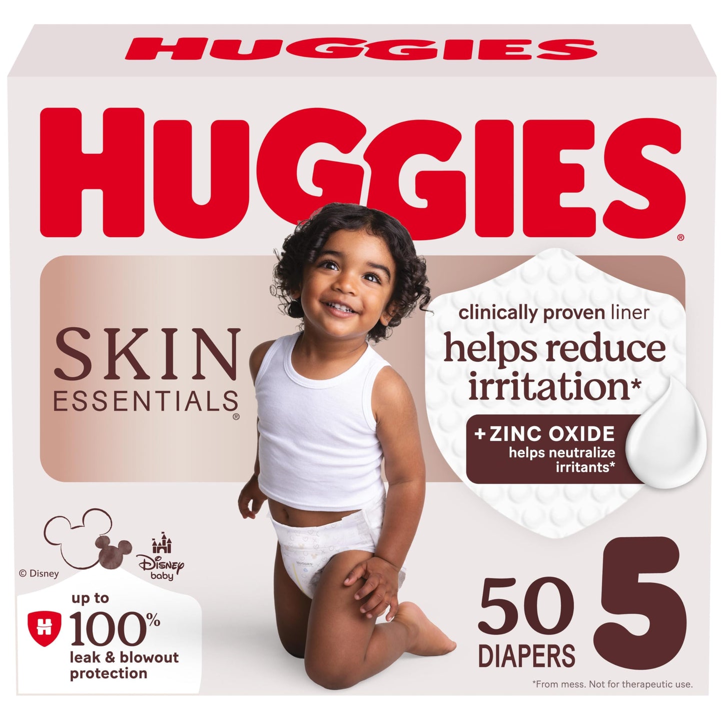 Huggies Size 5 Diapers, Skin Essentials Baby Diapers, Size 5 (27+ lbs), 50 Count