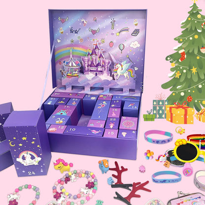 Advent Calendar 2026 for Girls, Christmas Countdown Calendar with 24 Unique Jewellery Gifts, Including Hair Accessories, Jewelry, Hair Clips, Beautiful Bracelets, Cute Ring, Stickers, Coin Purse 🍁 All In One Marketplace Canada