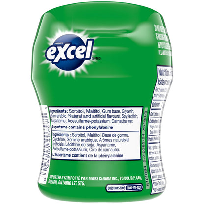 EXCEL, Spearmint Flavoured Sugar Free Chewing Gum, 60 Pieces, 6 Bottles