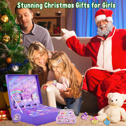 Advent Calendar 2026 for Girls, Christmas Countdown Calendar with 24 Unique Jewellery Gifts, Including Hair Accessories, Jewelry, Hair Clips, Beautiful Bracelets, Cute Ring, Stickers, Coin Purse 🍁 All In One Marketplace Canada