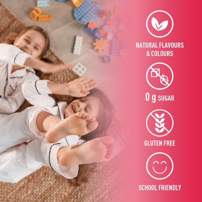 Organika Kids Electrolytes Powder Sticks - Sugar-Free Hydration + Immune support with 100% of daily Vitamin C, Minerals and Prebiotic Fibre | Strawberry Kiwi Flavour - 3.5g x 20 sachets - Available at All In One Marketplace Canada