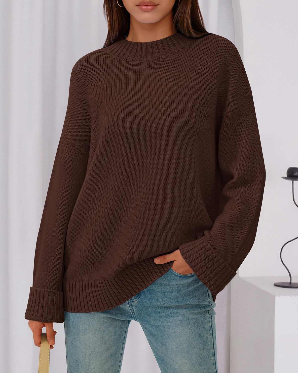 BTFBM Sweaters For Women Crewneck Long Sleeve Loose Knit Pullover Tops 🍁 All In One Marketplace Canada