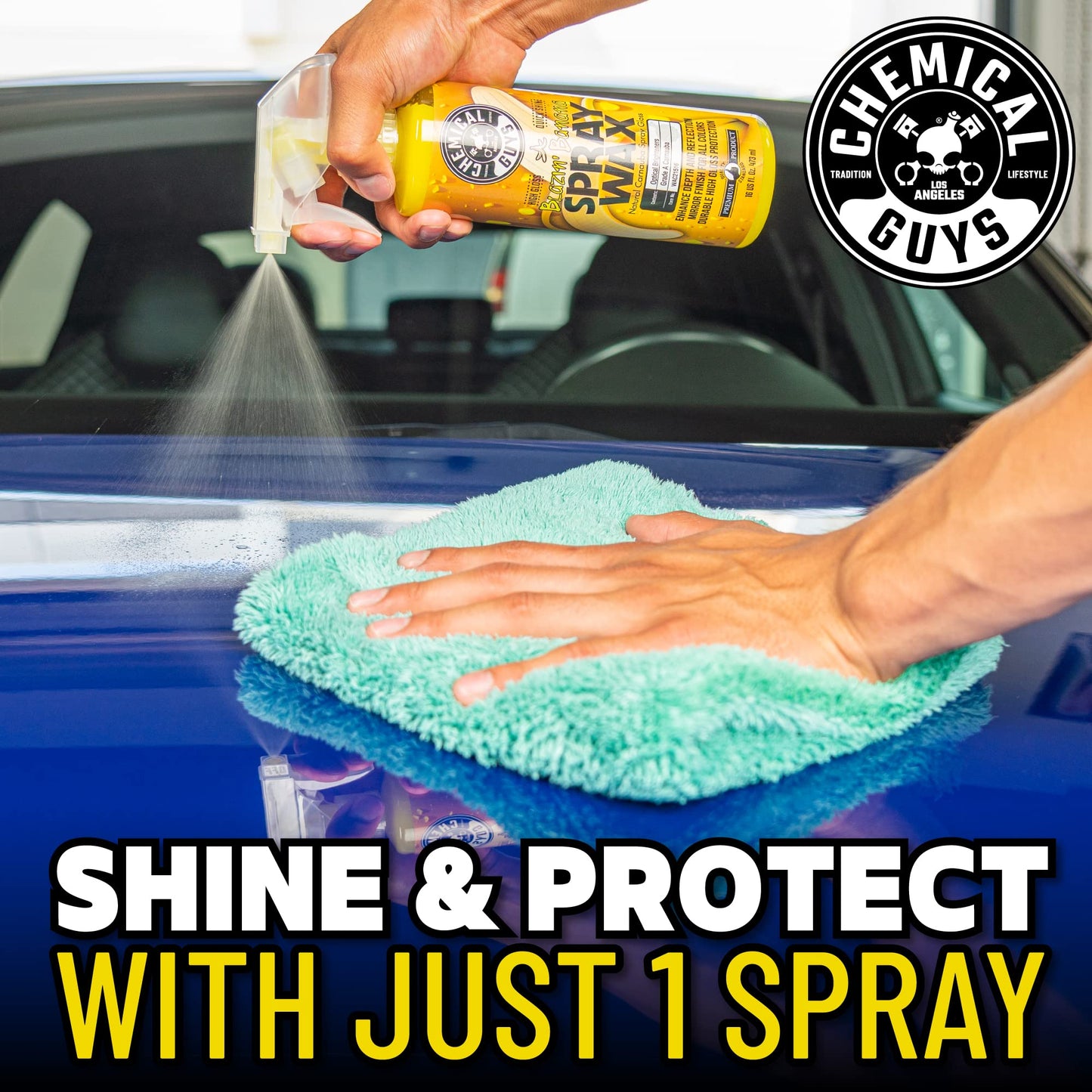 Chemical Guys Blazin' Banana Spray Wax for Car Shine & Protection - Natural Carnauba Formula for Glossy Finish on Paint, Chrome, Metal & Glass - Easy Spray-On, Wipe-Off Application, 473 ml Chemical Guys