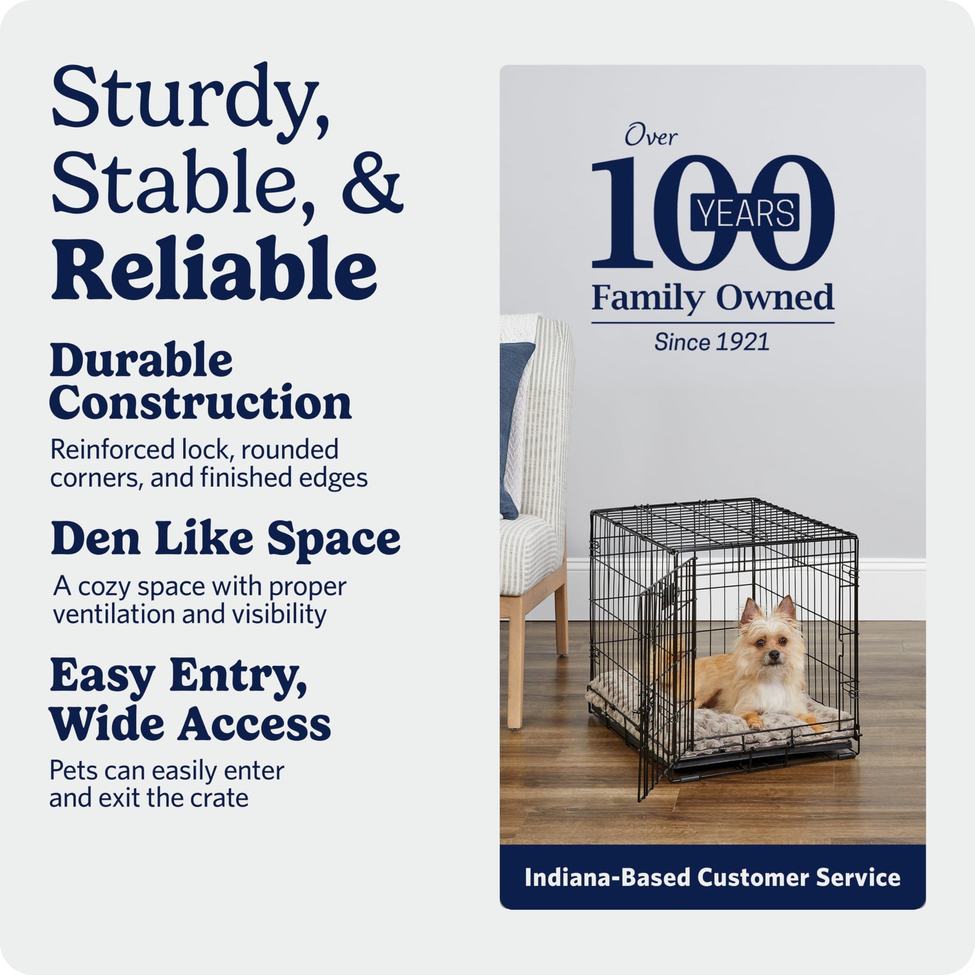 MidWest Homes for Pets 24-Inch iCrate for Small Breeds, 12-20 lbs, Single Door Folding Dog Crate with Divider Panel, Leak-Proof Tray & Secure Latch, Portable, Durable & Easy to Assemble MidWest Homes for Pets