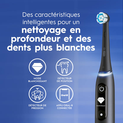 Oral-B iO6 Electric Toothbrush, for a Deep Clean and Whiter Teeth, Black Lava, Rechargeable Electric Toothbrushes, iO Series 6 with 1 Power Toothbrush, 1 Brush Head, and 1 Travel Case - Available at All In One Marketplace Canada