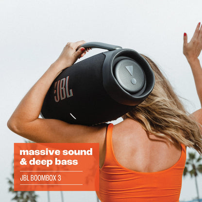 JBL Boombox 3 - Portable Bluetooth Speaker, Powerful Sound and Monstrous bass, IPX7 Waterproof, 24 Hours of Playtime, powerbank, JBL PartyBoost for Speaker Pairing, and eco-Friendly Packaging (Black) 🍁 All In One Marketplace Canada