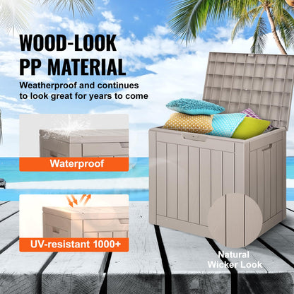 VEVOR Outdoor Storage Box, 31 Gallon Resin Deck Box, Backyard Outside Toy and Towel Storage Cabinet Waterproof, for Patio Furniture Cushions, Garden Tools, Pool Supplies & Package Delivery 🍁 All In One Marketplace Canada
