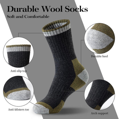 SIMIYA 5 Pairs Merino Wool Socks Hiking Warm Thermal Thick Sock Size 7-15 🍁 All In One Marketplace Canada