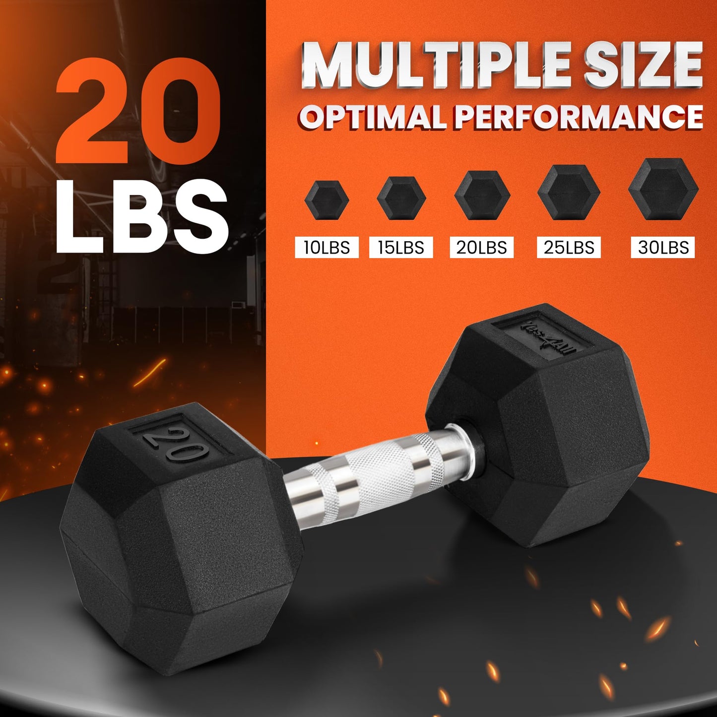 Yes4All Hex Dumbbell with Chrome Grip, Single Hand Weight for Strength Training - 20 lbs 🍁 All In One Marketplace Canada