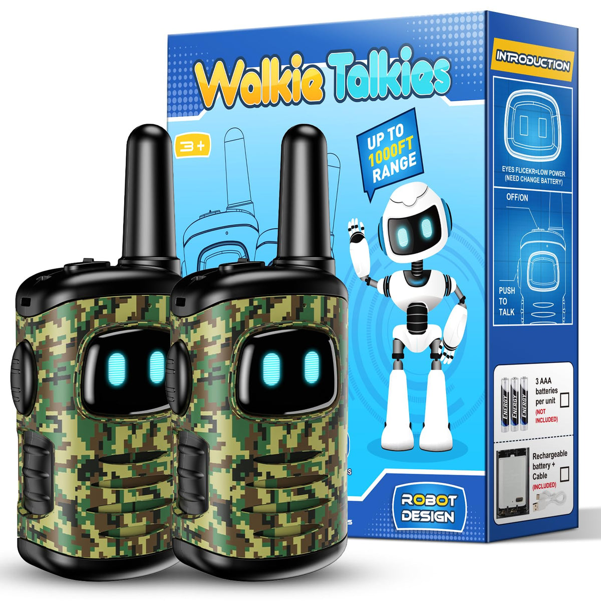 Walkie Talkies for Kids, Exssary Toys for Boys Girls 3-6 Walkie Talkie 3 4 5 6 Year Old Boy Gifts Christmas Birthday Gifts Camping Military Army Outdoor Toys for Kids 3-5 Camouflage Green 🍁 All In One Marketplace Canada