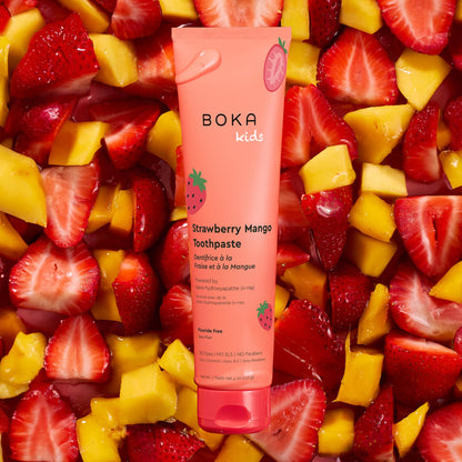 Boka Fluoride Free Toothpaste, Nano Hydroxyapatite, Training Toothpaste - Strawberry Mango Flavor, 4 Fl Oz (113g) 1Pk