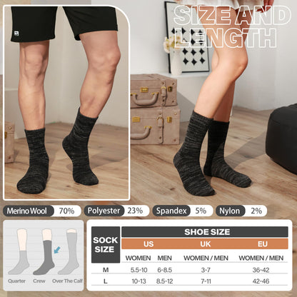 Anlisim Merino Wool Hiking Socks, Boot Crew Work Socks for Women Men 🍁 All In One Marketplace Canada