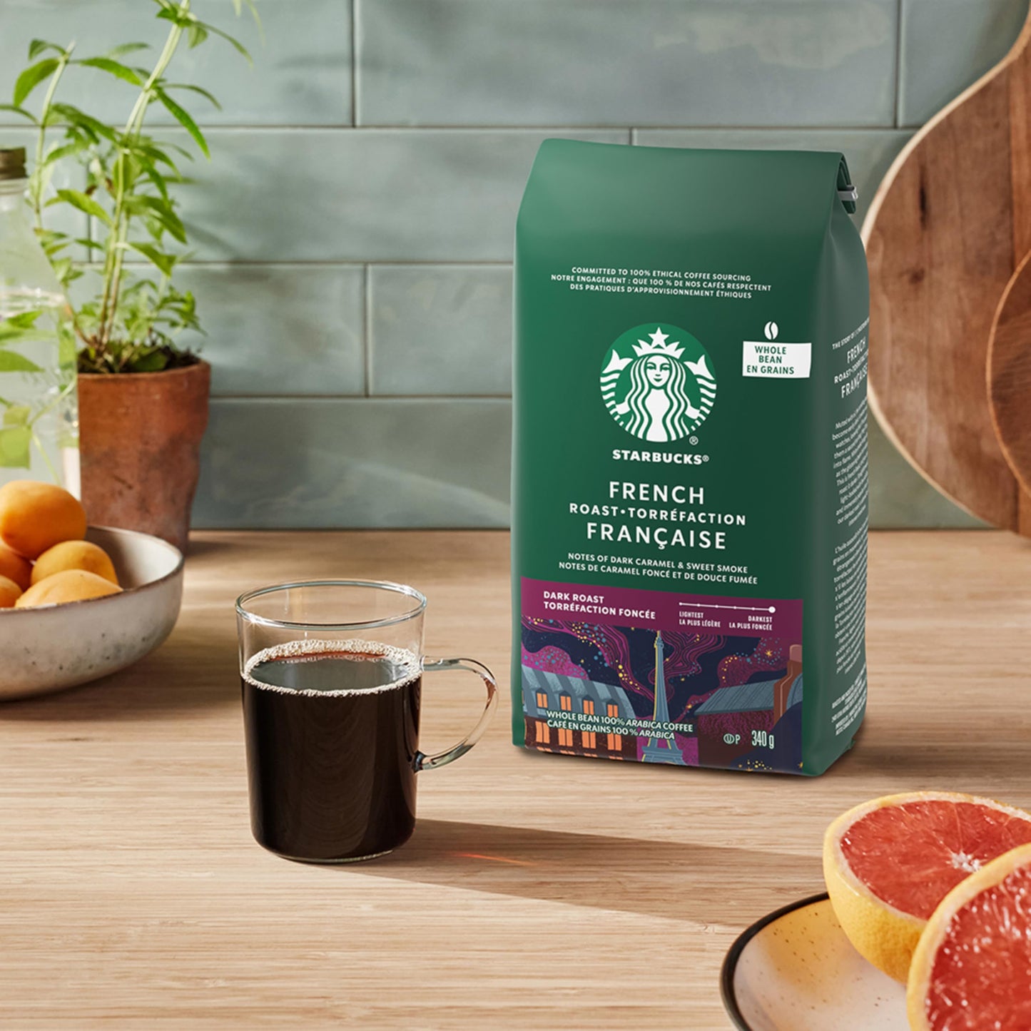 Starbucks French Roast Ground Coffee 340g (6-Pack) - Dark Roast
