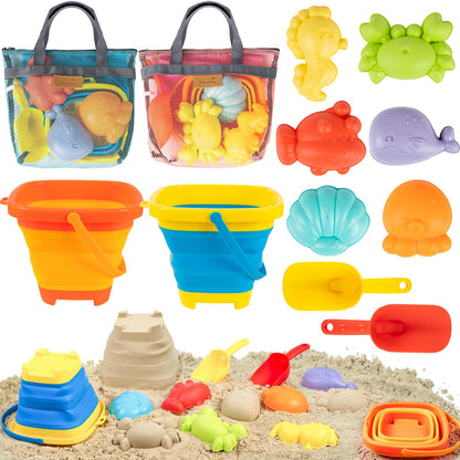 Kids Sand Beach Toys for Kids 3-10 with Collapsible Bucket and Shell Bags 🍁 All In One Marketplace Canada