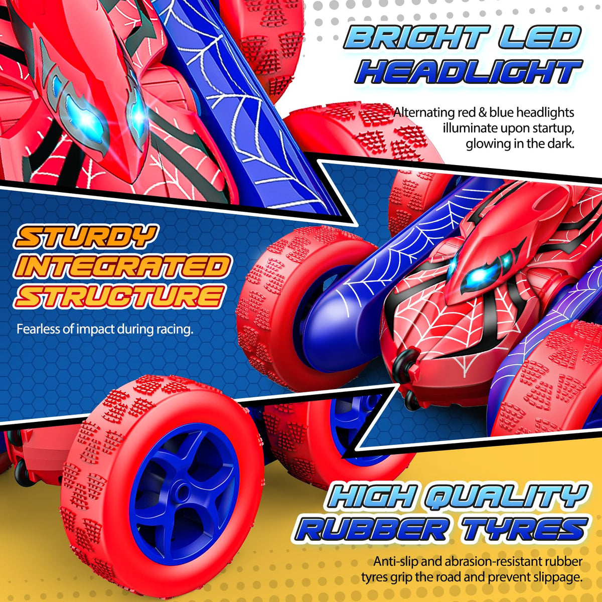 Remote Control Cars for Kids, vicia RC Car Kids Toys for 3 4 5 6 7 8 Year Old Boys Outdoor Toy Boys Toys 8-10 4WD 2.4GHZ Electric Stunt Car Christmas Easter 3-9 Year Old Boy Gift Ideas 🍁 All In One Marketplace Canada