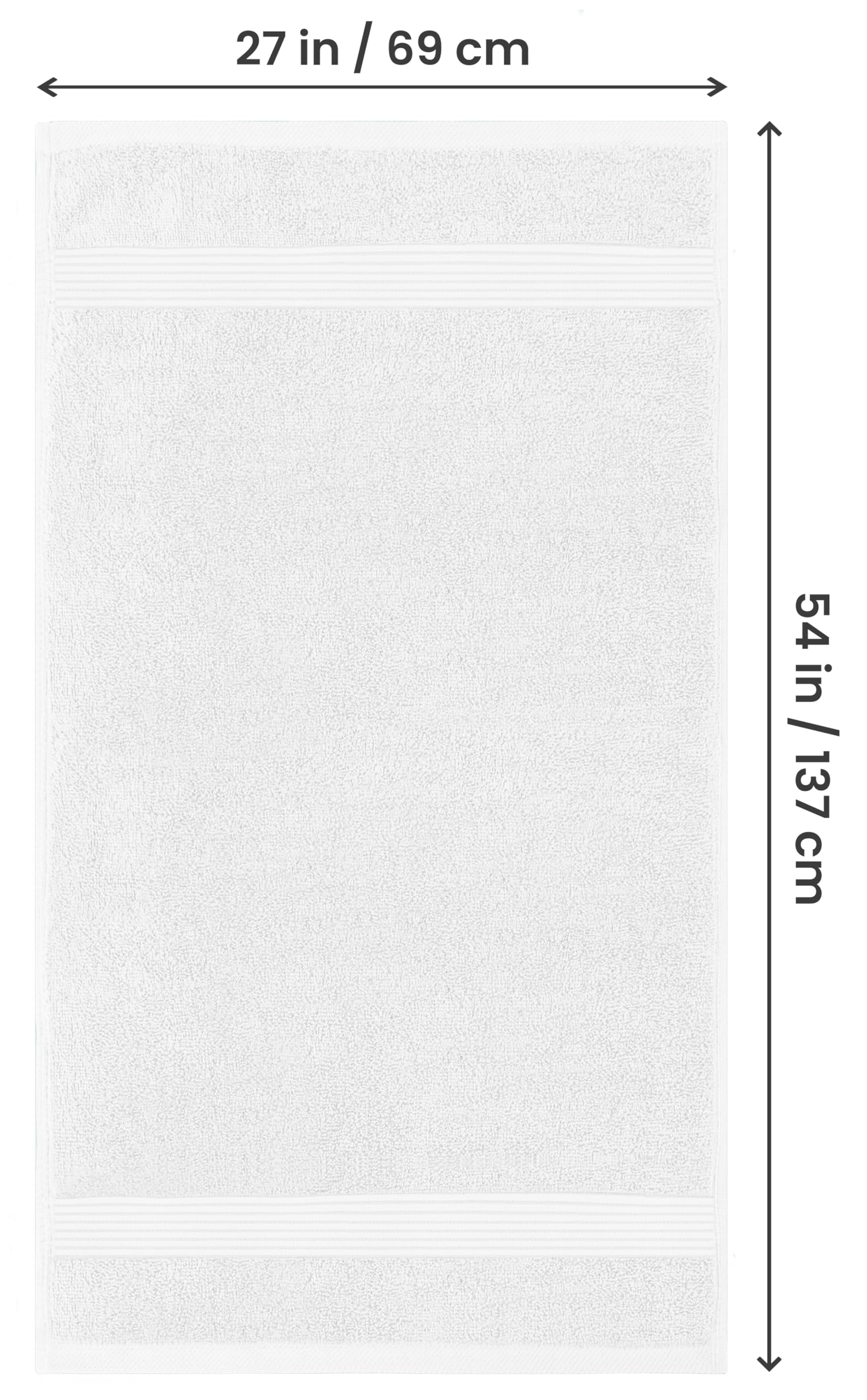 Utopia Towels Premium 100% Combed Ring Spun Cotton Bath Towels, Ultra Soft and Highly Absorbent, 27 by 54 inches, Large Bath Towels, 4 Pack, White