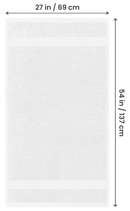 Utopia Towels Premium 100% Combed Ring Spun Cotton Bath Towels, Ultra Soft and Highly Absorbent, 27 by 54 inches, Large Bath Towels, 4 Pack, White