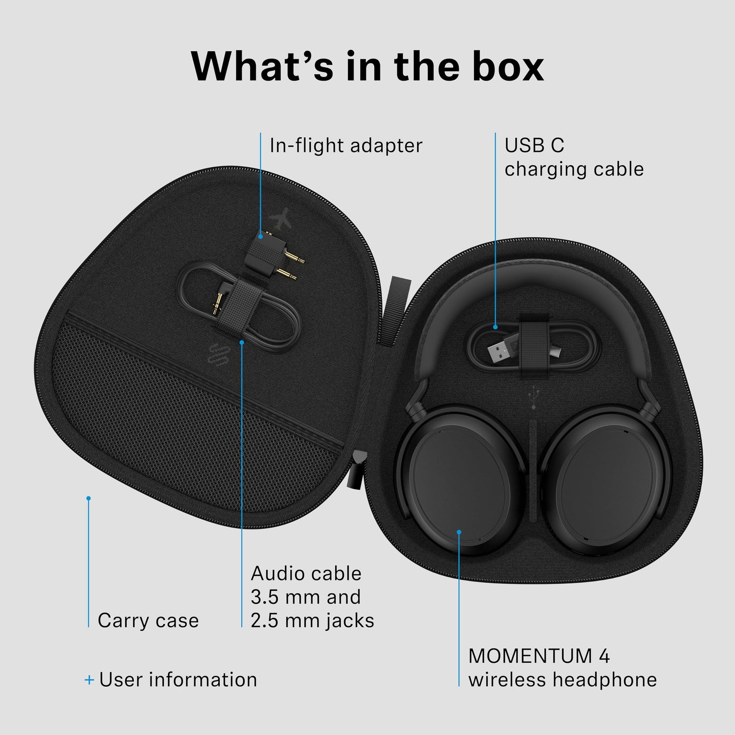 Sennheiser MOMENTUM 4 Wireless Headphones, ANC, 60 Hr Battery, Graphite 🍁 All In One Marketplace Canada