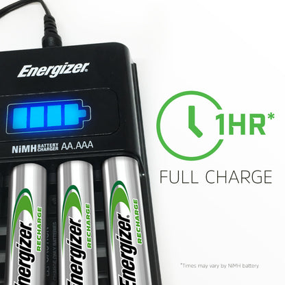 Energizer Universal Multi-Battery Charger for AA, AAA, C, D, and 9V NiMH Batteries