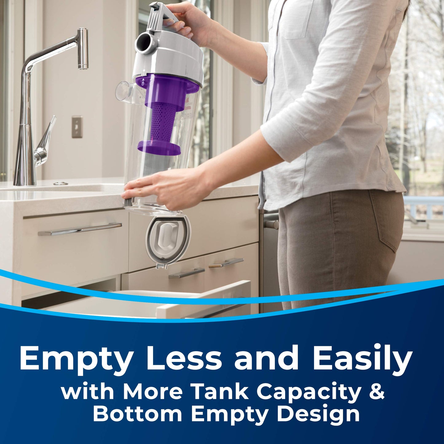 BISSELL AeroSwift Turbo Compact Upright Vacuum Cleaner, Cyclonic Dirt Separation, Built-in Lifetime Filter, TurboBrush Tool, Extension Wand, Bottom-Empty Tank, Lightweight Design, 1808B - Available at All In One Marketplace Canada