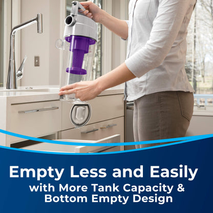 BISSELL AeroSwift Turbo Compact Upright Vacuum Cleaner, Cyclonic Dirt Separation, Built-in Lifetime Filter, TurboBrush Tool, Extension Wand, Bottom-Empty Tank, Lightweight Design, 1808B - Available at All In One Marketplace Canada