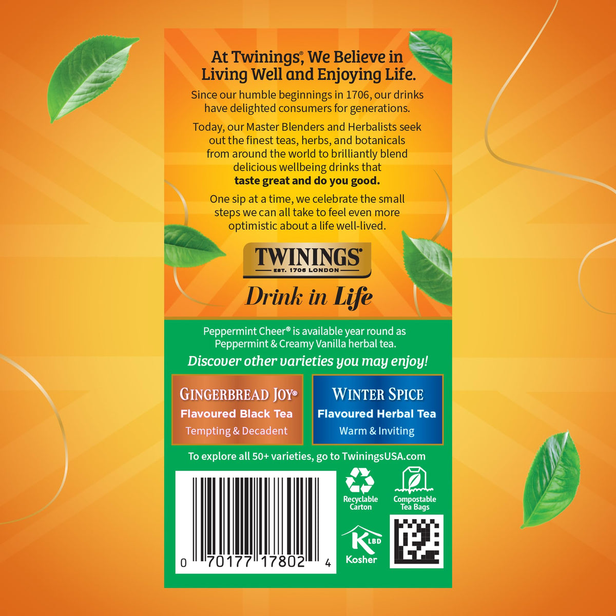 Twinings Peppermint Cheer Herbal Tea, 20 Count (Pack of 6) 🍁 All In One Marketplace Canada