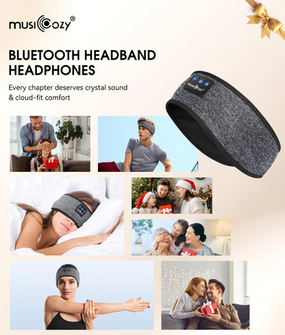 MUSICOZY Bluetooth 5.4 Sleep Headphones Headband, Wireless Sleeping Headphones Sleep Mask Earbuds IPX6 Waterproof for Side Sleepers Workout Running Insomnia Travel Yoga Cool Tech Gadgets Unique Gift - Available at All In One Marketplace Canada
