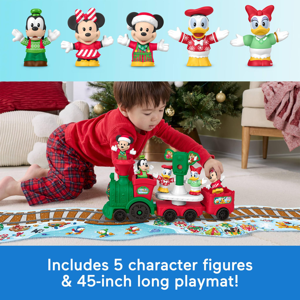 Fisher-Price Little People Disney Jr Musical Christmas Train Toy