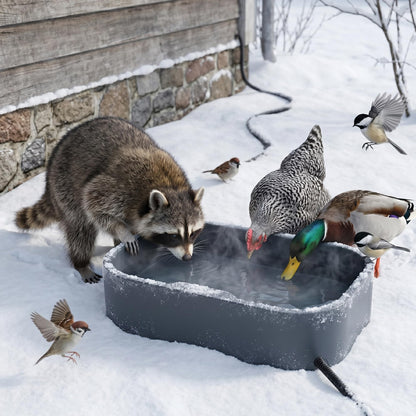 1.45Gal/5.5L Extra Large Pet Heated Water Bowl for Dog Cats Rabbit Chicken Duck Squirrel, Indoor & Outdoor Antifreezing Winter Heated Food & Water Bowl Dish, Thickened Design, BPA-Free, Plug and Play 🍁 All In One Marketplace Canada