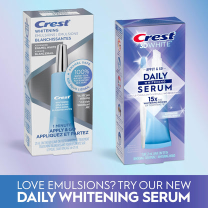 Crest 3D White Daily Whitening Serum Advanced Enamel White, Leave-on Teeth Whitening Treatment, 21 mL Crest