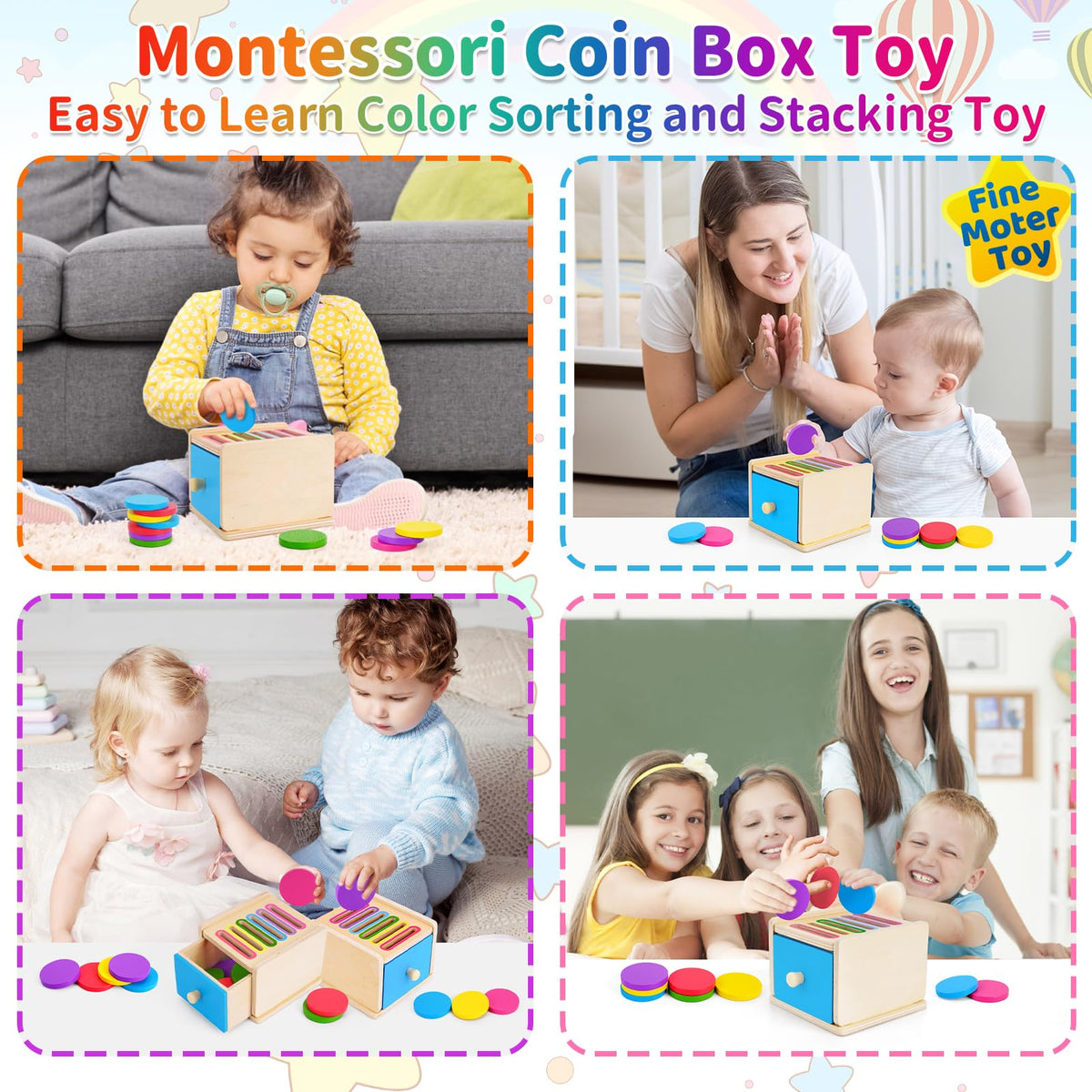 FCSONU Toddlers Montessori Coin Box Toys for 1 2 3 Year Old Boys Girls Baby 🍁 All In One Marketplace Canada