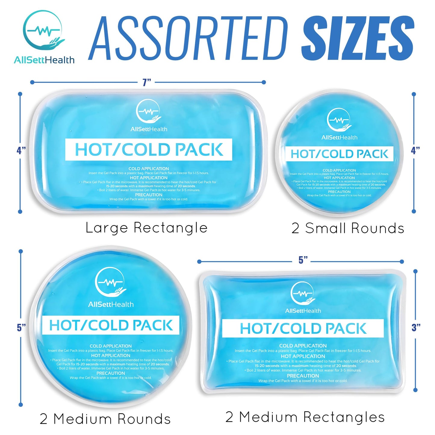 Reusable Cold Gel Ice Packs for Injuries | 7 Pack Cold Compress Gel Ice Pack for Knee, Neck, Hip, Shoulder & Back Pain - Available at All In One Marketplace Canada