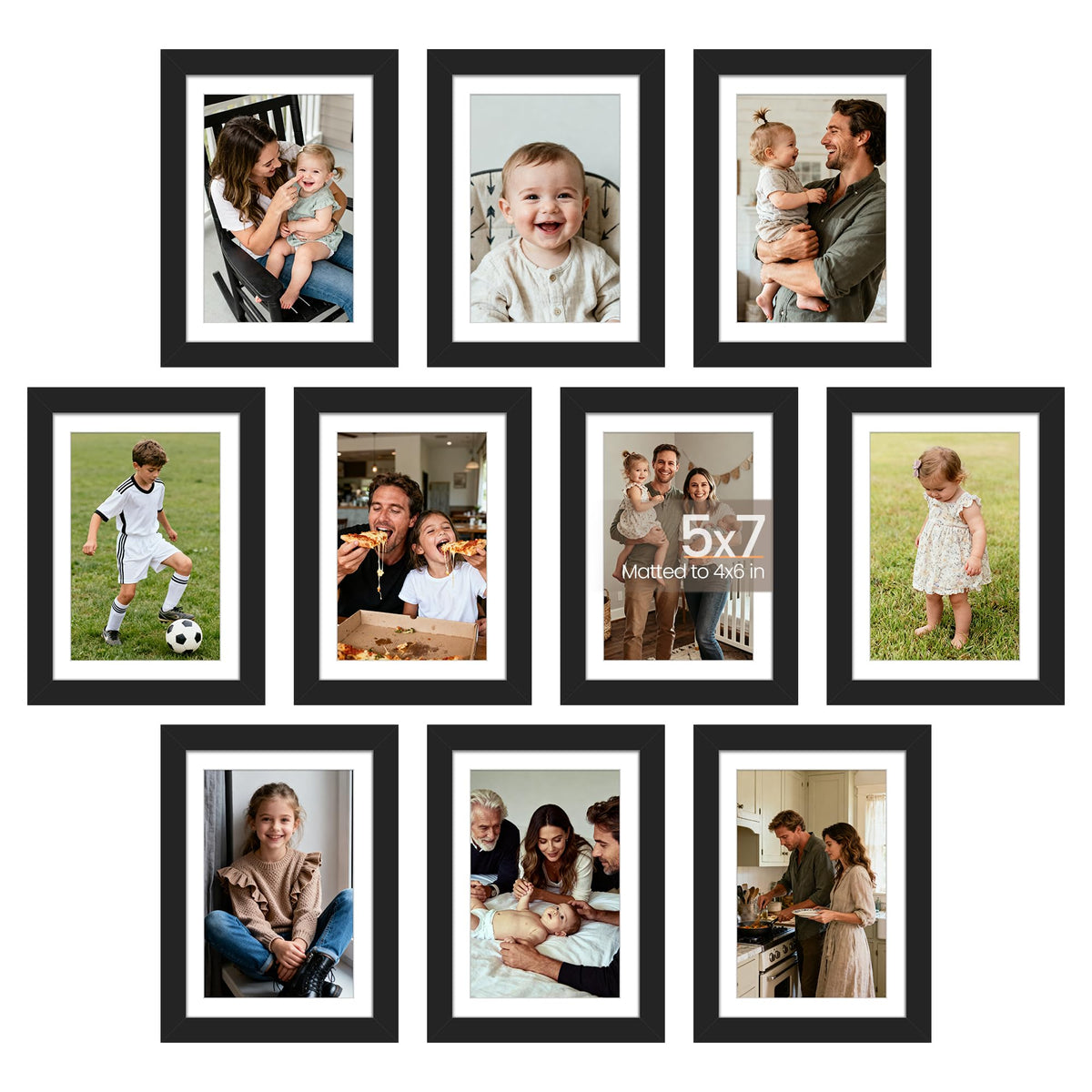 upsimples 5x7 Picture Frame Set of 10, Black 🍁 All In One Marketplace Canada