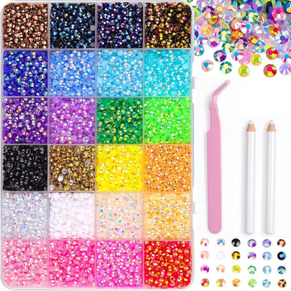 KCZ 30000pcs Resin Jelly Rhinestones – 3mm Mixed-Color Flatback Gems for Bedazzling, Diamond Art, Nail Art, Shoes, Crafts & DIY Projects - Available at All In One Marketplace Canada