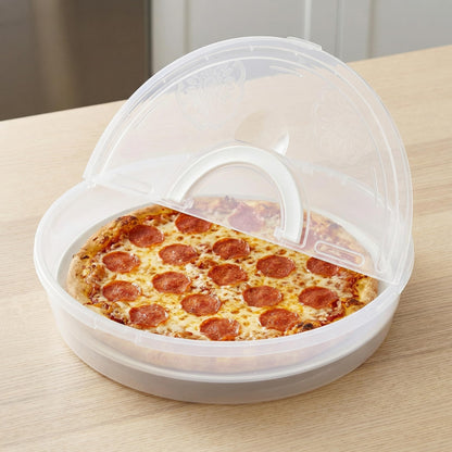 Lawei 2 Pack 12 Inch Food Storage Container with Lid and Handle, 2 Compartment Leak-Proof Pie Carrier & Pizza Keeper, Reusable Pizza Storage Container for Cake, Cheesecake, Tortilla, Picnic, Pastry 🍁 All In One Marketplace Canada