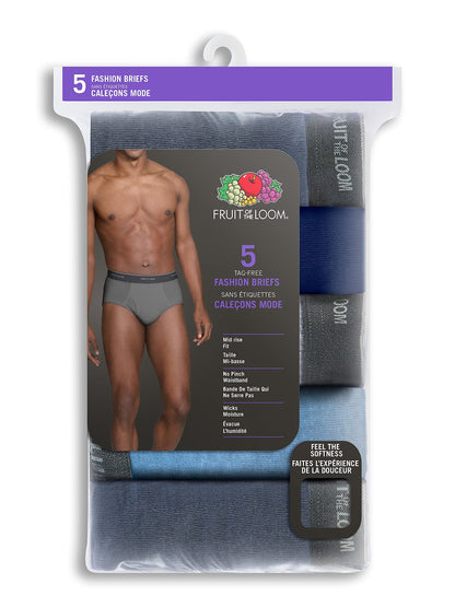 Fruit of the Loom Mens 3PK Assorted Cotton Brief, 2XL