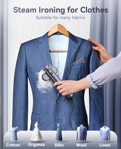 Jack ＆ Rose Travel Steamer for Clothes,100-220V Portable Steamer,15s Heat Up,Steamer ＆ Iron 2 In 1, Travel Size Garment Steamer,Large Ceramic Heat Panel,for Global ＆ Europe Traveling