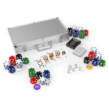 Cardinal Classics, 300-Piece Poker Set with Aluminum Carrying Case & Professional 11.5g Chips Plus 5 Poker Dice, for Adults and Kids Ages 10 and up