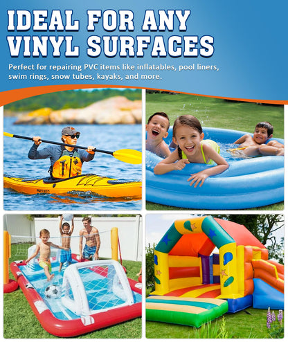 EPN Air Mattress Patch Kit, Waterproof Vinyl Pool Liner Repair Kit for Inflatables, Air Mattress, Swimming Ring, Tent, Bounce House, Inflatable Toys, Hot Tub, PVC Boat, Raft, Kayak (80ml*1)