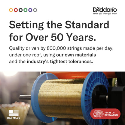 D'Addario EJ16 Cordes de Guitare Acoustique en Bronze Phosphoreux, Lot de 3 - Tirant Léger 12-53