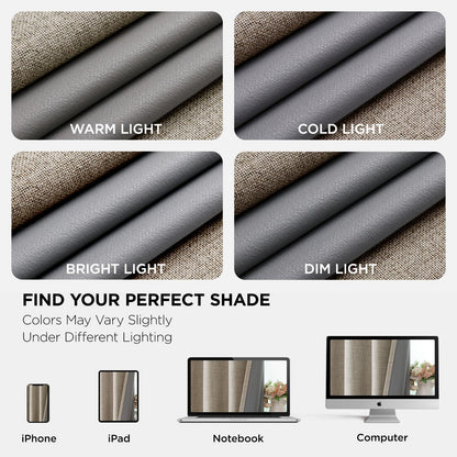 Joydeco Blackout Curtains 84 Inches Long 100% Blackout Curtains 2 Panels, Room Darkening Opaque Curtains for Bedroom, Thermal Drapes Privacy Protection 2 Panels Set(W52 x L84 Inch, Linen)
