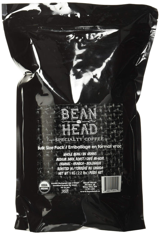 BEAN HEAD Organic Specialty Grade Coffee – 1 KG Whole Bean Bulk Pack
