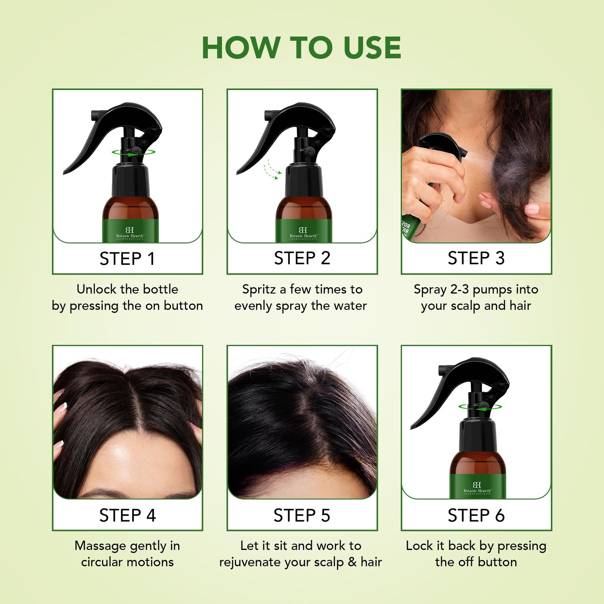 Botanic Hearth Rosemary Rice Water Leave In Conditioner Spray with Scalp Serum & Root Enhancer for Dry, Weak & Damaged Hair, Lightweight Hair Moisturizing Spray for All Hair Types, 6.8 fl oz